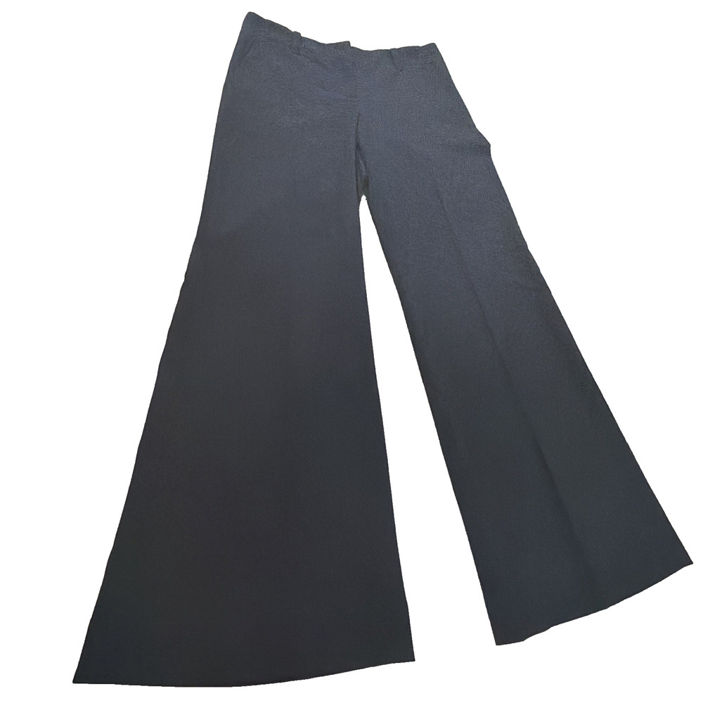 Theory Women's Sz 10 Dress Pants Straight Leg Wool in Black Casual Hook and Bar